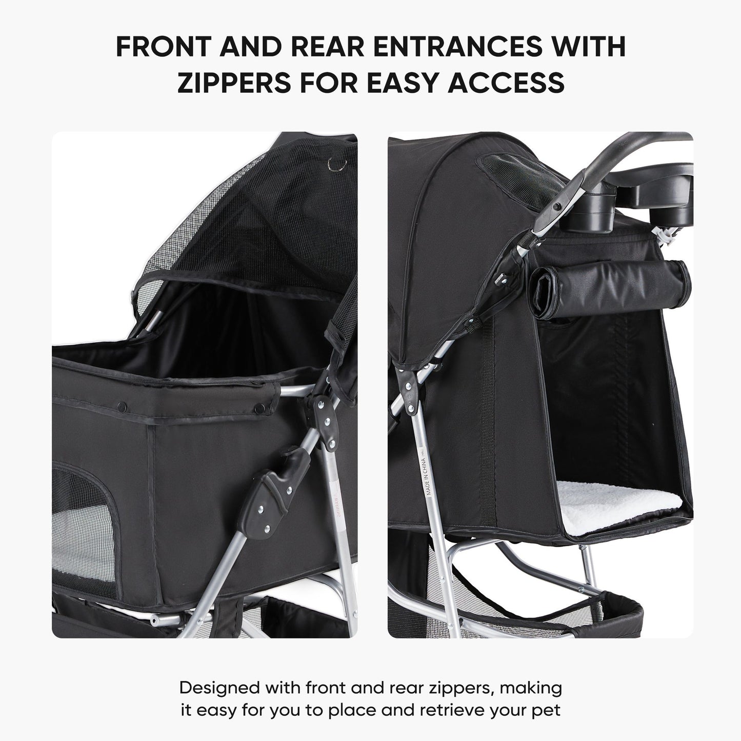 Pet Stroller for Dogs and Cats | Foldable, Lightweight, and Durable | Ideal for Small to Medium Pets | Includes Storage Basket