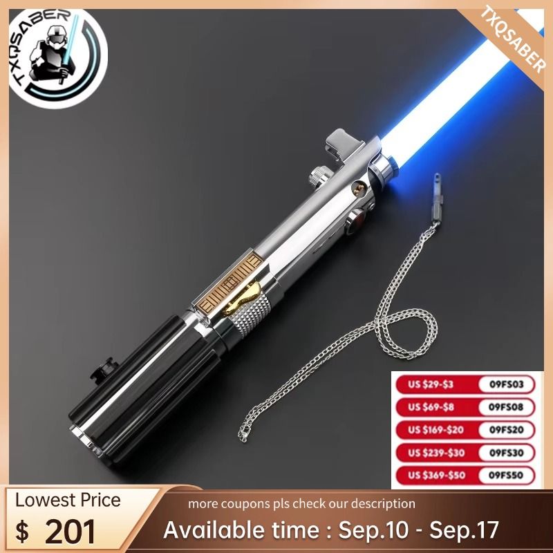 TXQSABER Anakin Lightsaber Proffie Laser Pixel board Smooth Swing Metal Hilt With LED Strip Blade SD Card Skywalker Cosplay Toys