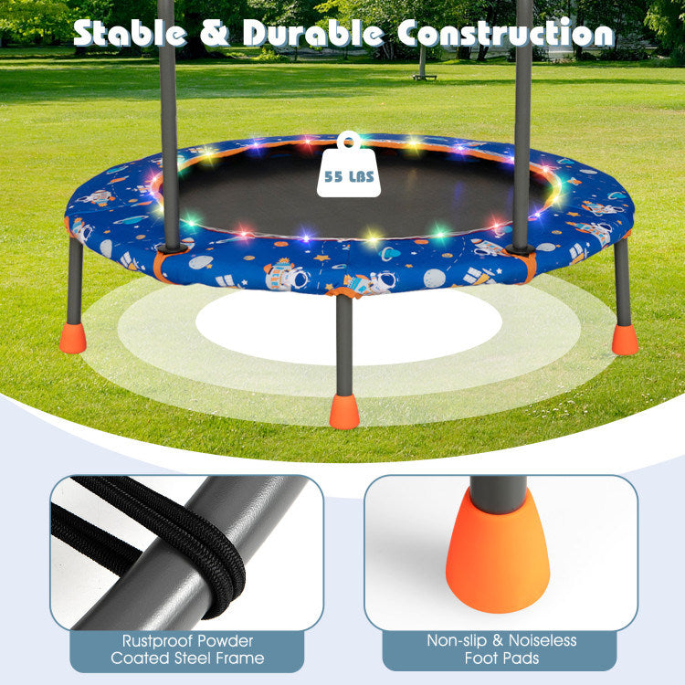 36 Inch Mini Trampoline with Colorful LED Lights and Bluetooth Speaker