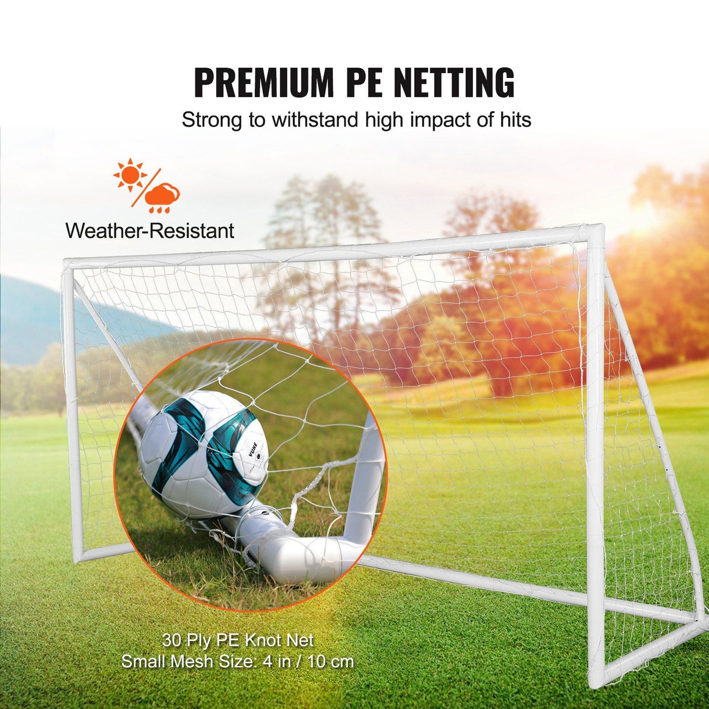 VEVOR Portable Soccer Goal, 12x6 ft Soccer Net, Adults Kids Backyard Soccer Net, Large Practice Soccer Net, Youth Training Soccer Goal Set, All-Weather Outdoor Soccer Goals with Carry Bag, 1 Pack