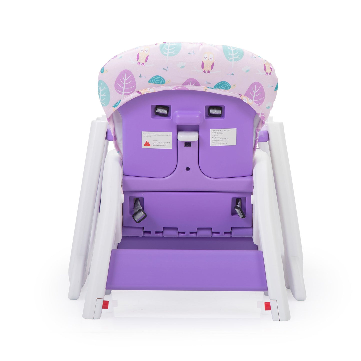 Convertible High Chair for Babies, Booster Seat with Safety Belt Feeding Tray, Toddler Chair and Table Set, Purple and White