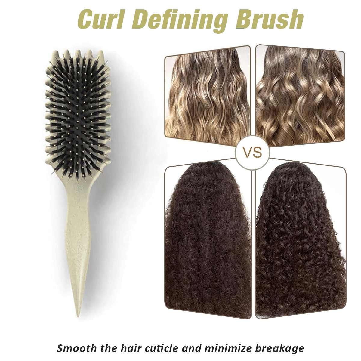 Curl Defining Brush,Boar Bristle Hair Brush Styling Brush for detangling,combing and shaping men and women,curls to reduce pulling and curl separation