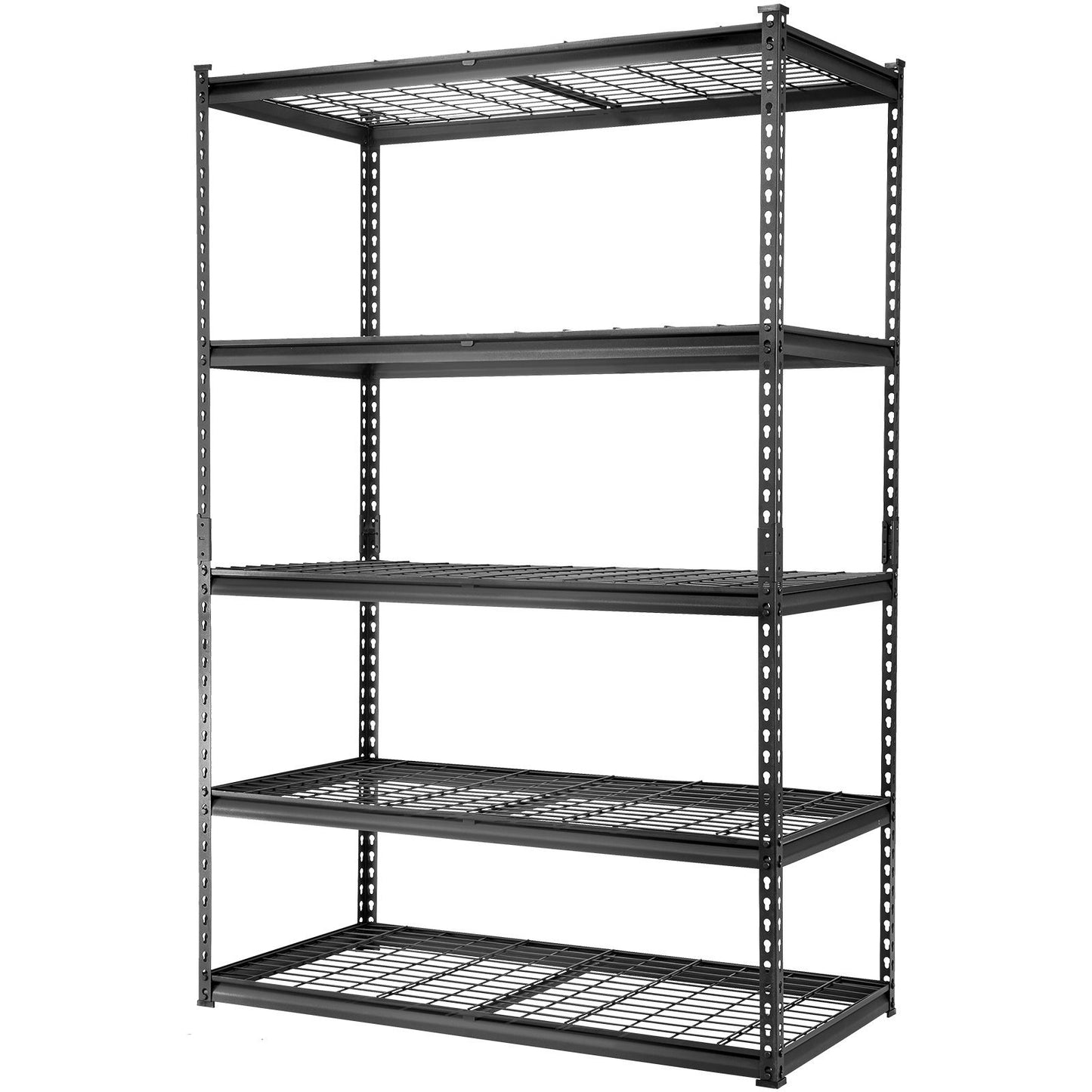 VEVOR Storage Shelving Unit, 5-Tier Adjustable, 2000 lbs Capacity, Heavy Duty Garage Shelves Metal Organizer Wire Rack, Black, 48" L x 24" W x 72" H for Kitchen Pantry Basement Bathroom Laundry Closet