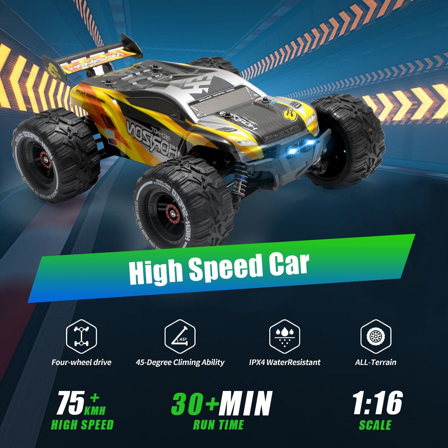 2024 NEW 4DRC H3 1:16 75+ KM/H Large RC Car Remote Control Off Road Truck 4WD RC Cars for Kids,for Boys and Girls.Christmas presents for the children