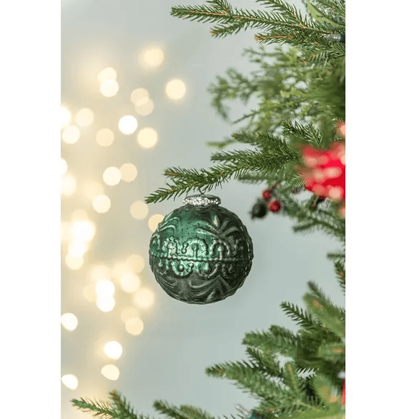 D3.9 Christmas Ball Ornaments, Glass Decorative Hanging Ball Christmas Tree Ornaments For Holiday Party Decorations, Set Of 6