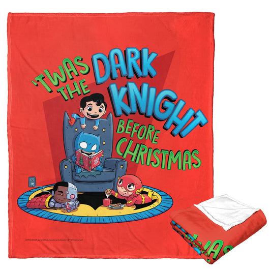 DC Comics Justice League Silk Touch Throw Blanket, 50" x 60", Dark Knight Before Christmas