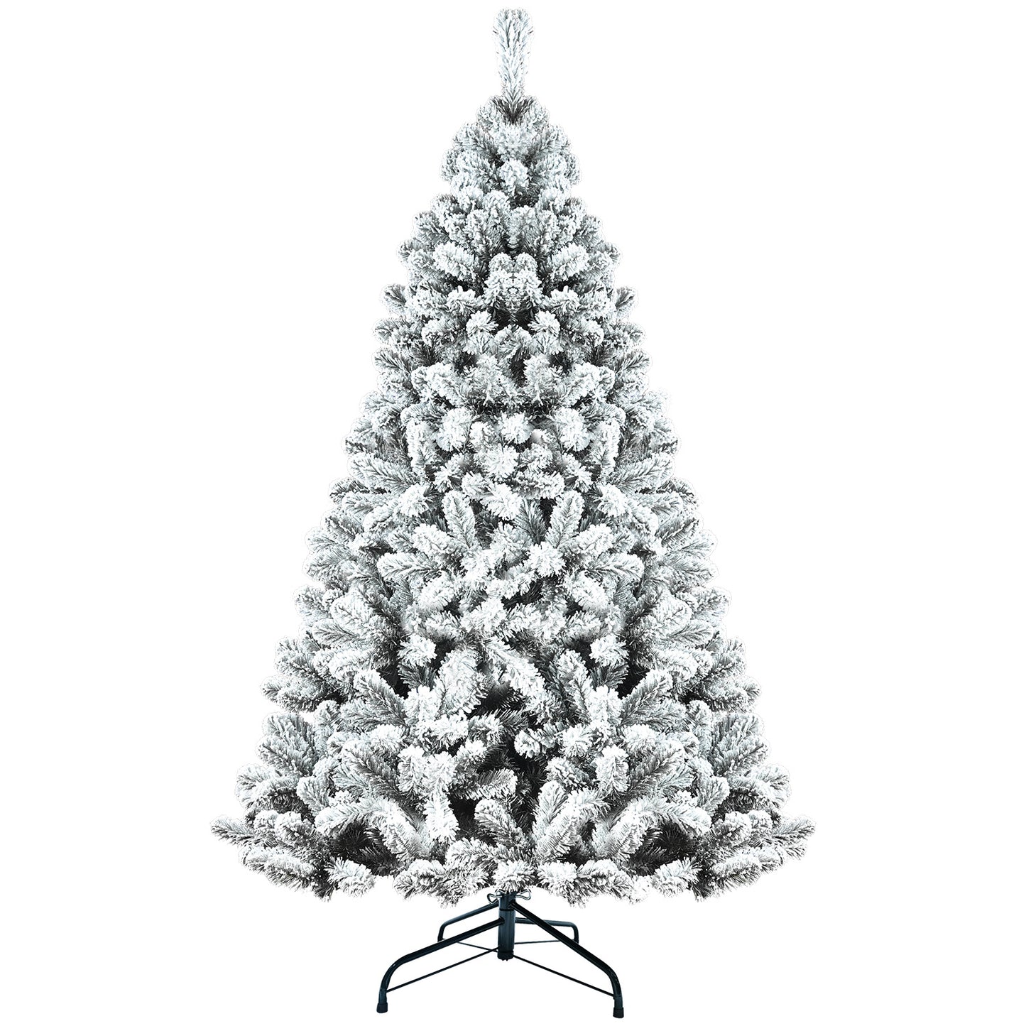 7.5ft PVC Flocking Hinged Tree Environmentally Friendly Fireproof Artificial Christmas Flocked Tree