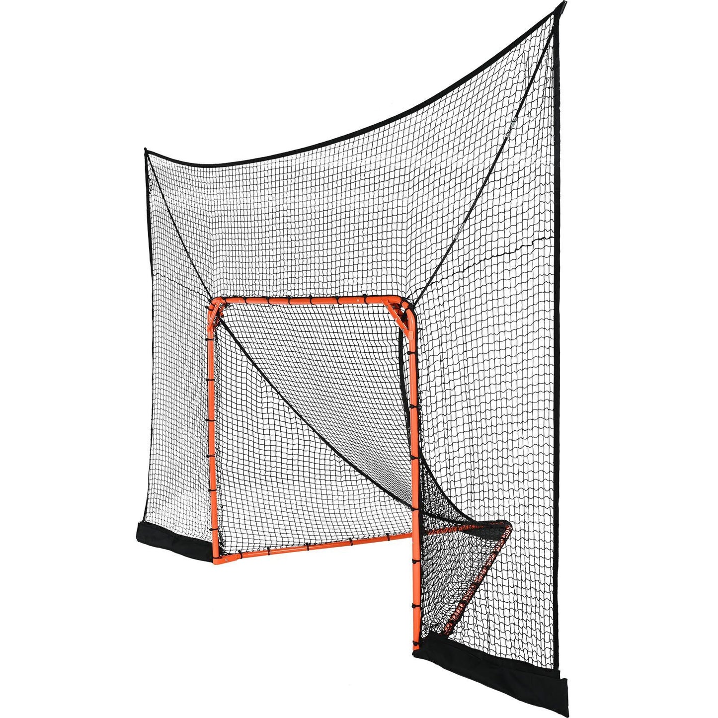 VEVOR Hockey and Lacrosse Goal Backstop with Extended Coverage, 12' x 9' Lacrosse Net, Complete Accessories Training Net, Quick Easy Setup Backyard Lacrosse Equipment, Perfect for Youth Adult Training