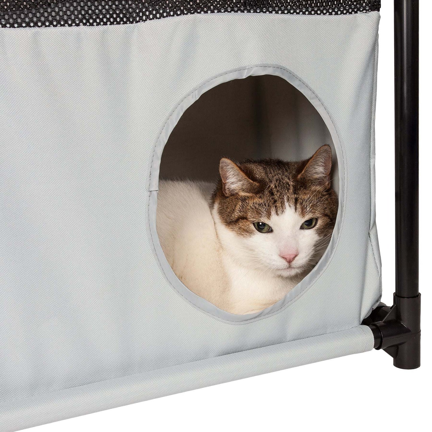 Pet Life Kitty-Square Obstacle Soft Folding Sturdy Play-Active Travel Collapsible Travel Pet Cat House Furniture