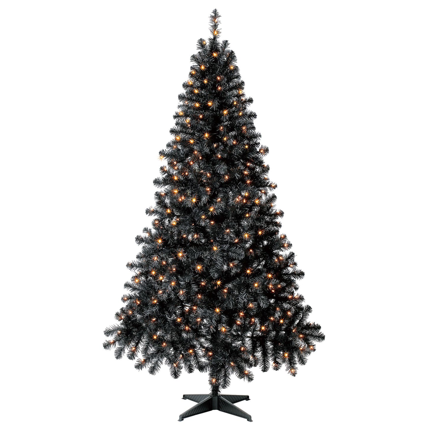 6.5\" pre-gloss black Madison pine artificial Christmas tree, clear LED lights, Christmas, Christmas Eve