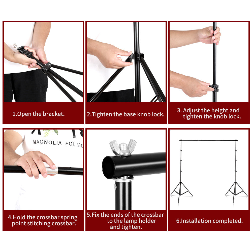 2x3M Photography Studio Background Backdrop Support Stand Adjustable Support System Kit with Carrying Bag