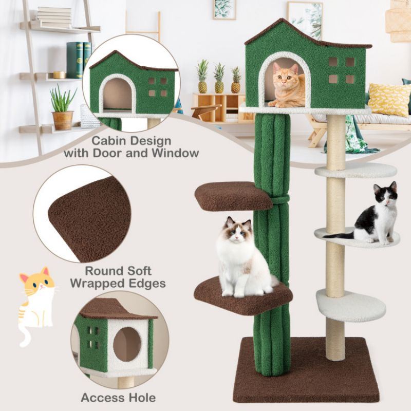 Multi-level Cat Tree with Condo andand Anti-tipping Device