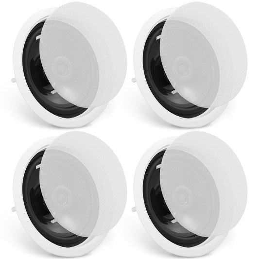 VEVOR 4 PCs 6.5'' Bluetooth in Ceiling Speakers, 150W, Flush Mount Ceiling & in-Wall Speaker System with 8ΩImpedance 89dB Sensitivity, for Home Kitchen Living Room Bedroom or Covered Outdoor Porches