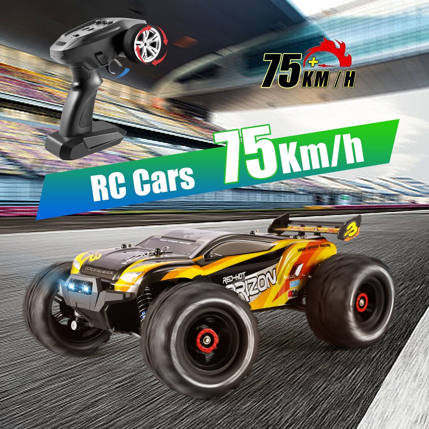 2024 NEW 4DRC H3 1:16 75+ KM/H Large RC Car Remote Control Off Road Truck 4WD RC Cars for Kids,for Boys and Girls.Christmas presents for the children