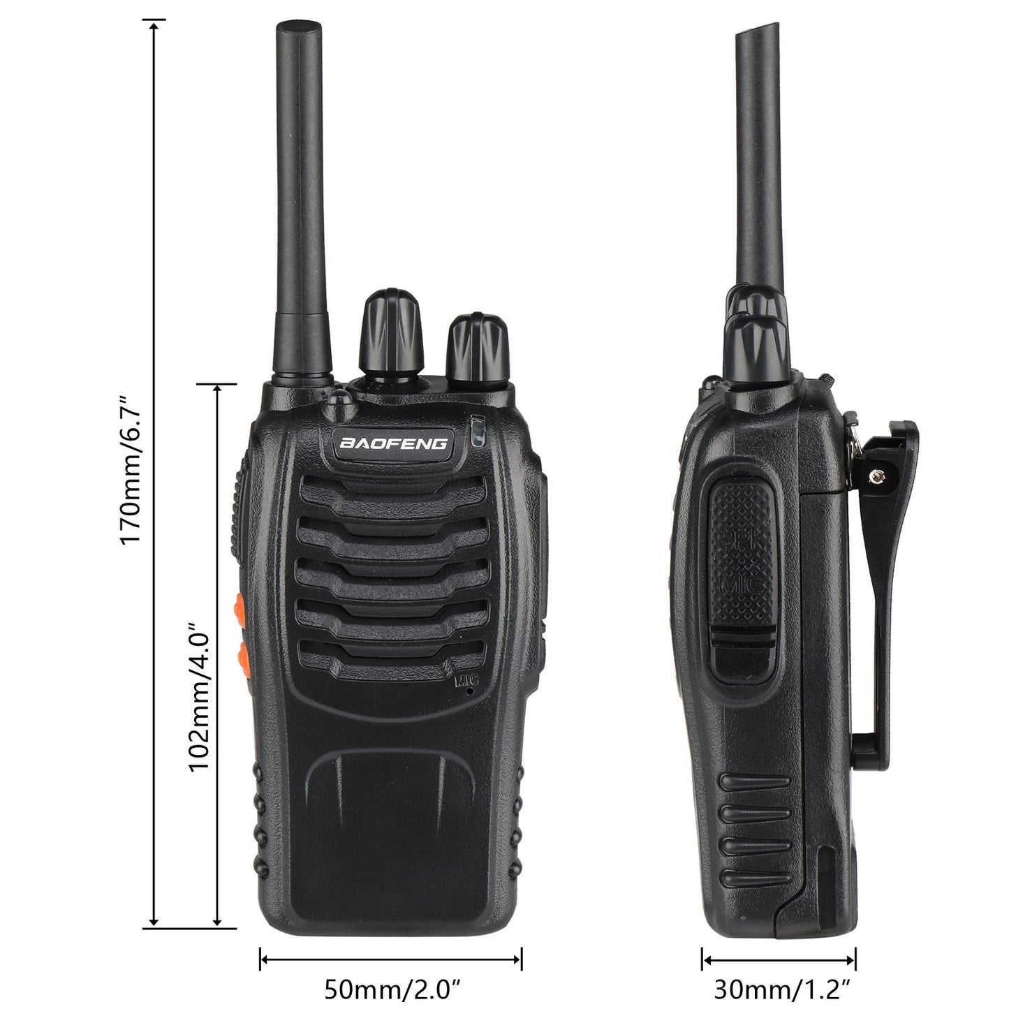 Baofeng BF-88A 5W FRS Frequency Handheld Walkie Talkie Black (2pcs/Pair)