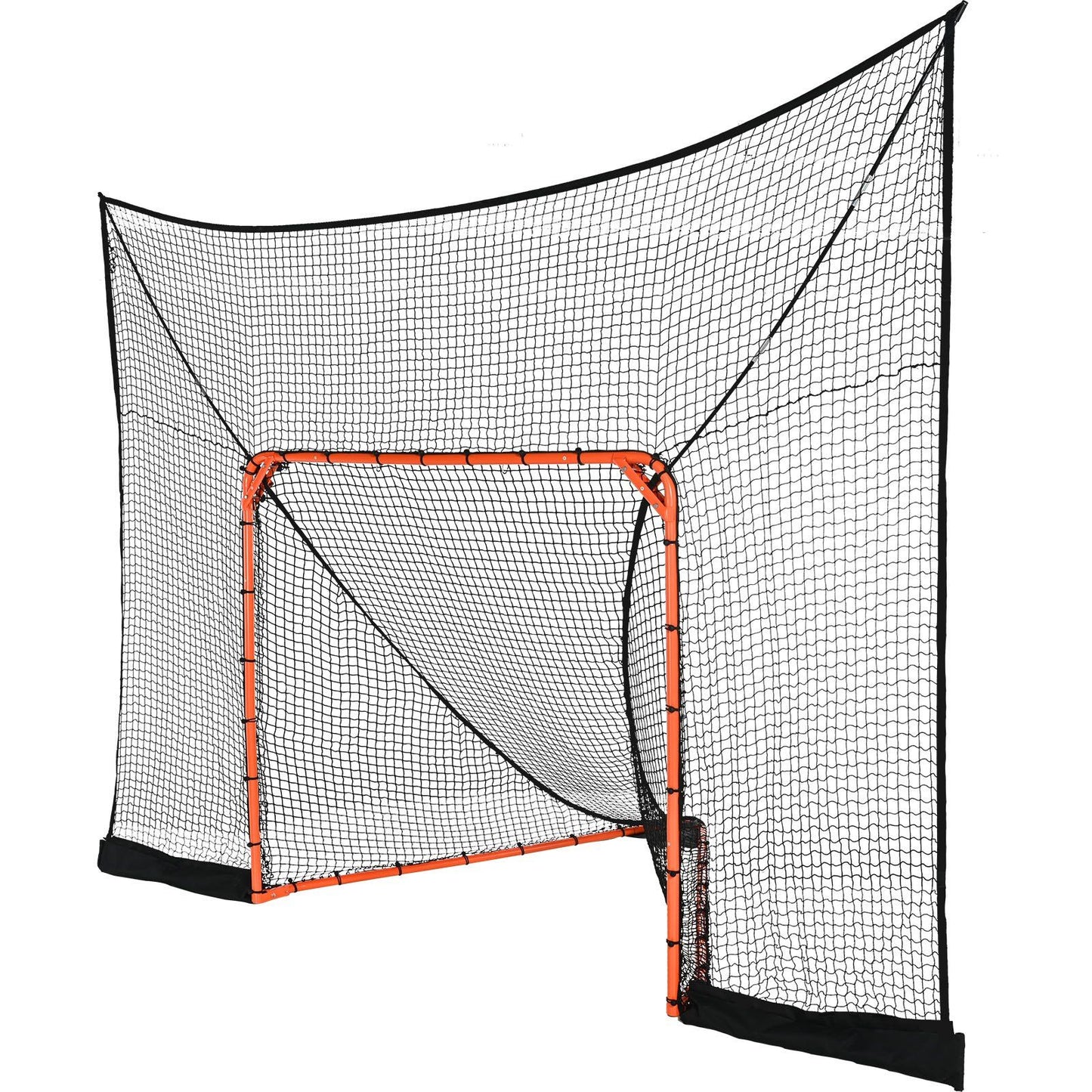 VEVOR Hockey and Lacrosse Goal Backstop with Extended Coverage, 12' x 9' Lacrosse Net, Complete Accessories Training Net, Quick Easy Setup Backyard Lacrosse Equipment, Perfect for Youth Adult Training