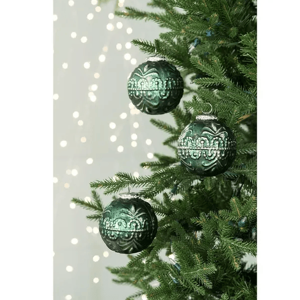 D3.9 Christmas Ball Ornaments, Glass Decorative Hanging Ball Christmas Tree Ornaments For Holiday Party Decorations, Set Of 6