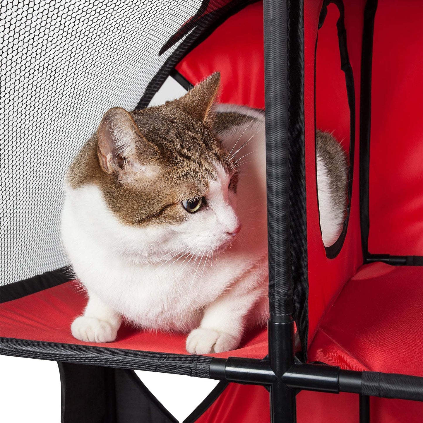 Pet Life Kitty-Play Obstacle Travel Collapsible Soft Folding Pet Cat House