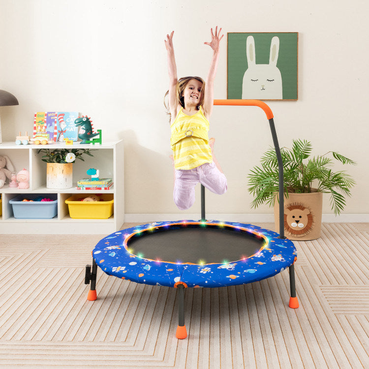 36 Inch Mini Trampoline with Colorful LED Lights and Bluetooth Speaker