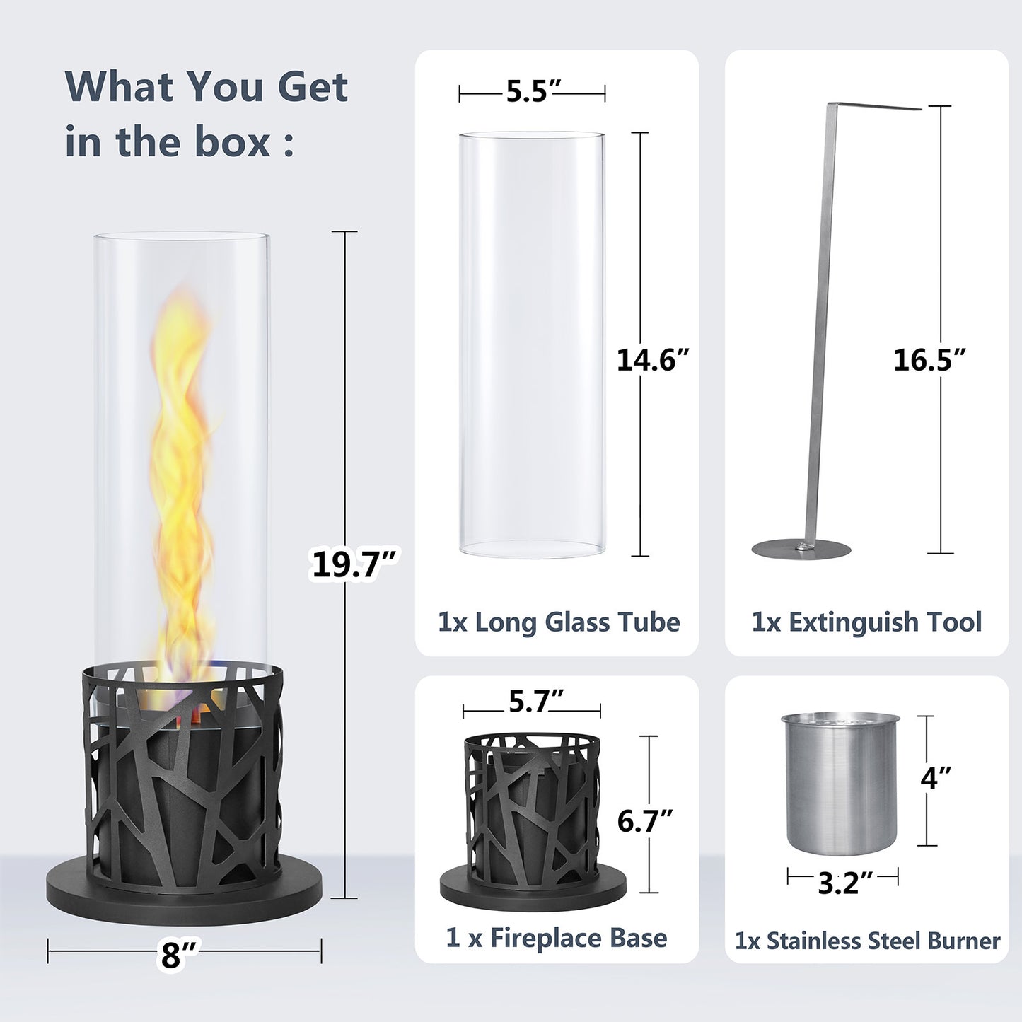 Tornado Tabletop Fire Pit,150 Mins Burn