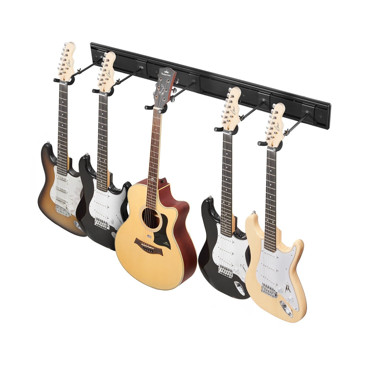 VEVOR 5-Space Guitar Stand Wall-Mounted Foldable Rack Hold Up to 5 Guitars