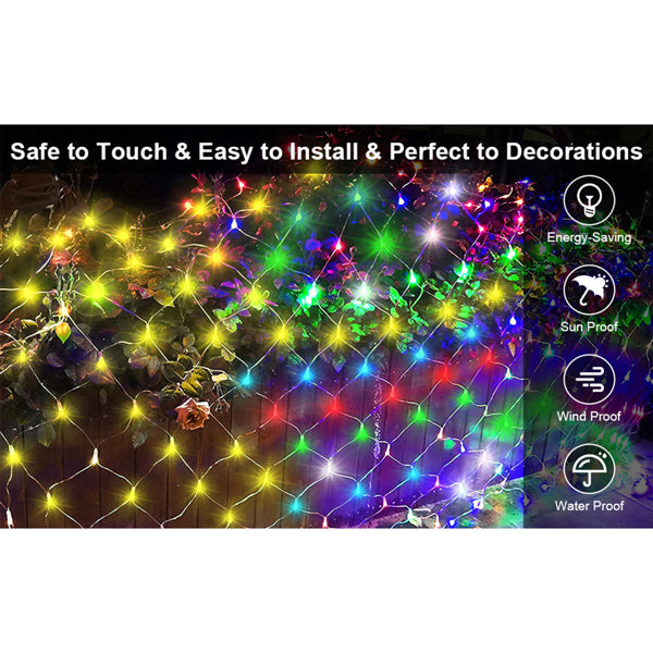 9.8*6.5FT Christmas Mesh Net Light,360 LED Net Light with 8 Modes&Remote,Connectable Net String Christmas Lights for Garden/Bushes/Indoor Outdoor/Curtain/Fairy/Wall/Party/Wedding/Xmas Tree Decorations