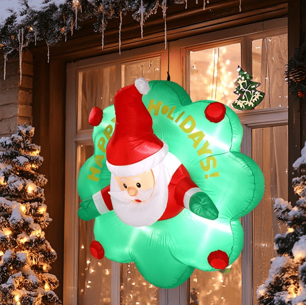 Large Blow Up Hanging Inflatable Decoration With Built-in LED Lights For Window Decor Holiday Party Front Yard Lawn Garden