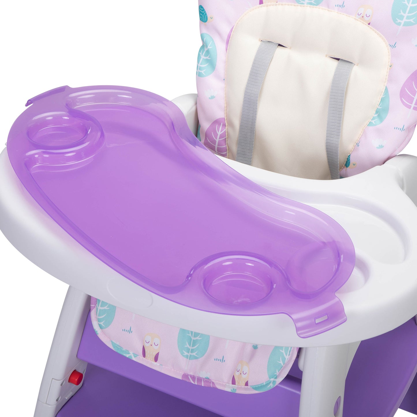 Convertible High Chair for Babies, Booster Seat with Safety Belt Feeding Tray, Toddler Chair and Table Set, Purple and White