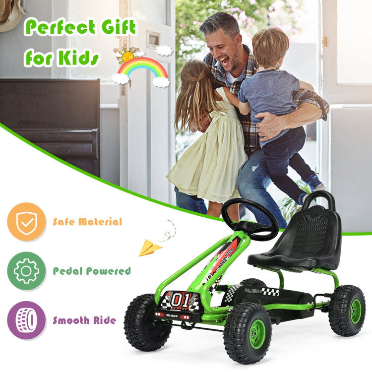 4 Wheel Pedal Powered Ride On Car with Adjustable Seat