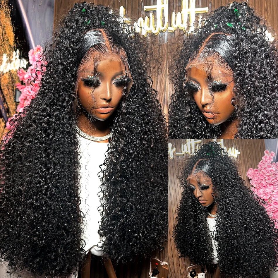 Deep Wave Frontal Wig 13x4 13x6 Hd Transparent Lace Frontal Wig Glueless 5X5 4X4 Wig 28 30 Inch Curly Lace Front Human Hair Wigs