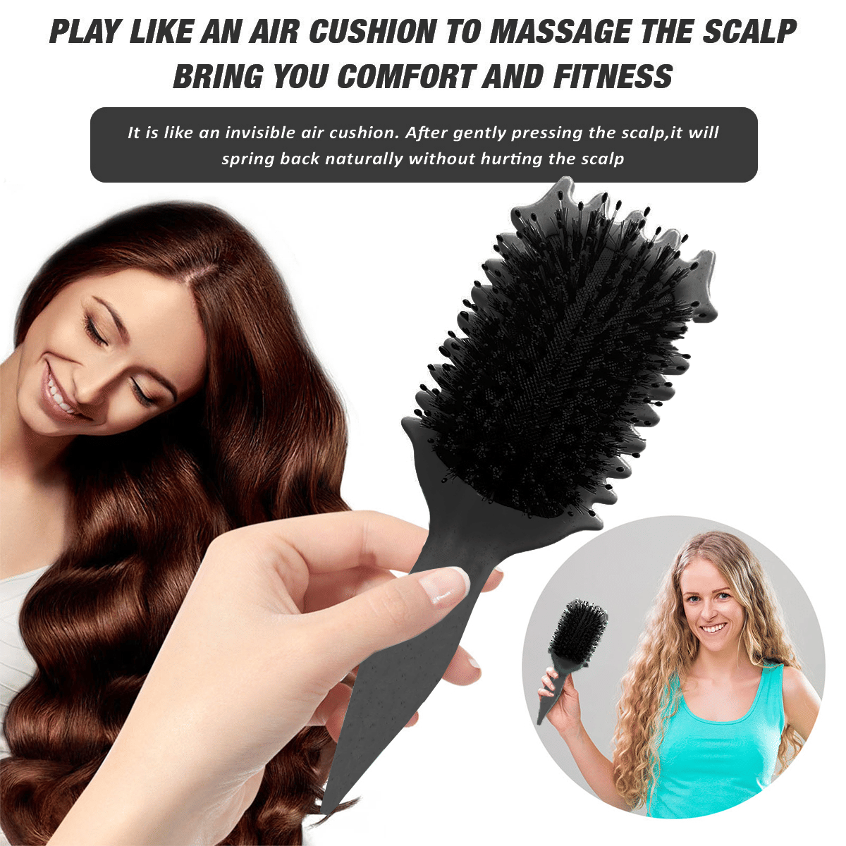 Curl Defining Brush,Boar Bristle Hair Brush Styling Brush for detangling,combing and shaping men and women,curls to reduce pulling and curl separation