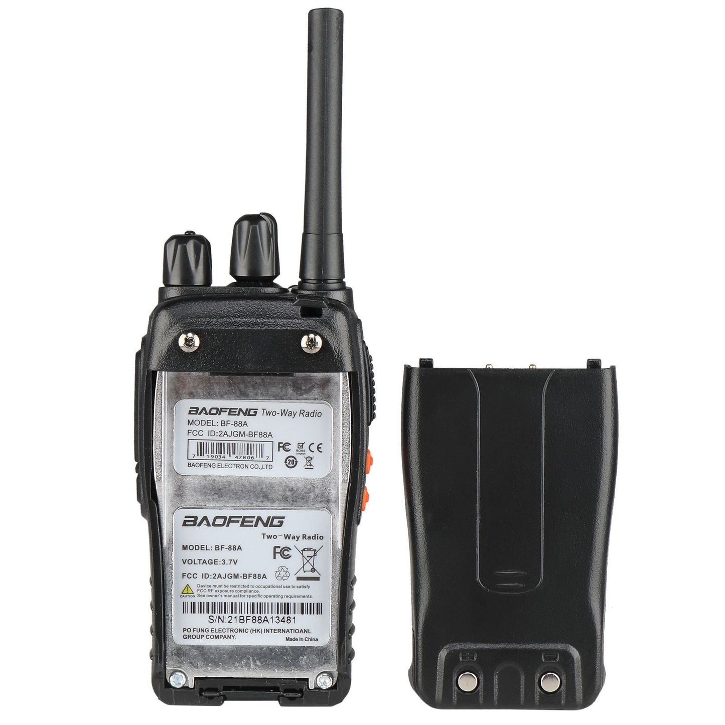 Baofeng BF-88A 5W FRS Frequency Handheld Walkie Talkie Black (2pcs/Pair)