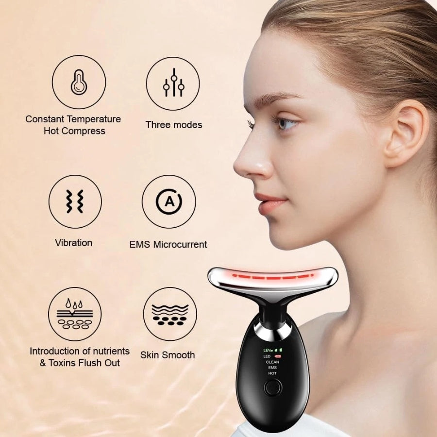 Facial Massager Neck Facial Beauty Device 3 Color EMS Microcurrent Skin Rejuvenation Massagers Lifting Tighten Skin Care Tool Anti Wrinkle Double Chin Remover