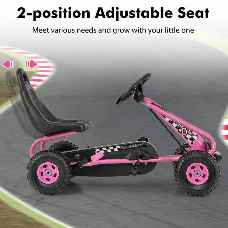 4 Wheel Pedal Powered Ride On Car with Adjustable Seat