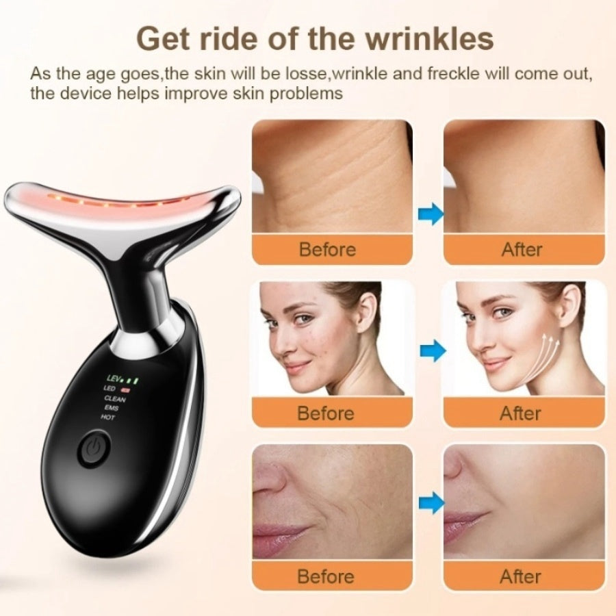 Facial Massager Neck Facial Beauty Device 3 Color EMS Microcurrent Skin Rejuvenation Massagers Lifting Tighten Skin Care Tool Anti Wrinkle Double Chin Remover