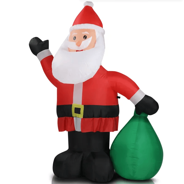 6 FT Lighted Christmas Inflatable Decoration, Inflatable Santa Claus With Large Gift Bag, Funny Blow Up Yard Decorations With Built-in LED Lights For Holiday Party Front Yard Lawn Garden Decor