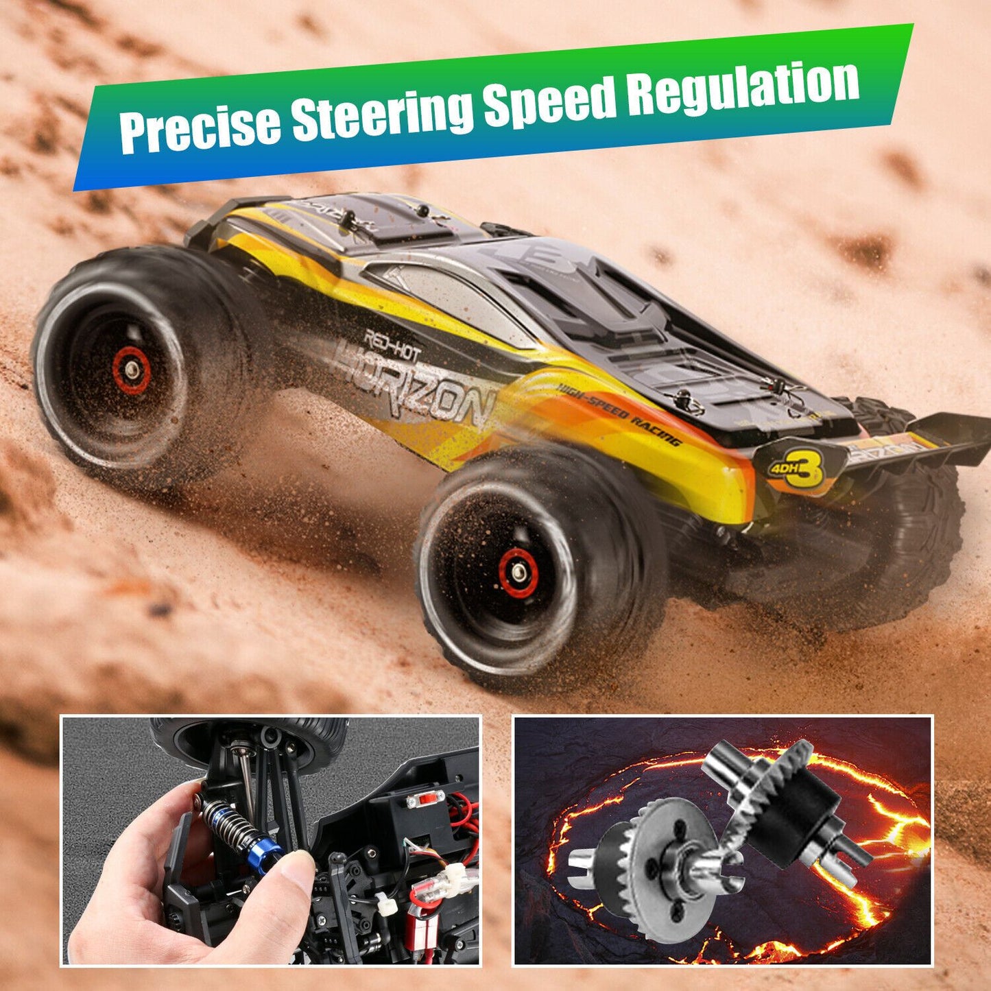 2024 NEW 4DRC H3 1:16 75+ KM/H Large RC Car Remote Control Off Road Truck 4WD RC Cars for Kids,for Boys and Girls.Christmas presents for the children