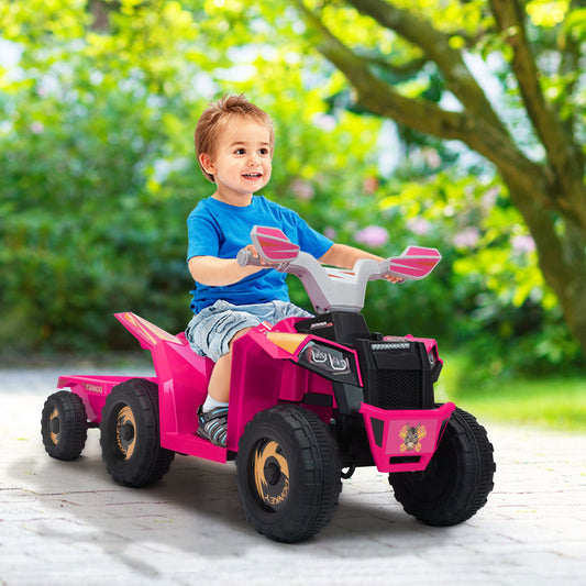 Children's Beach Car - with Trailer - Pink