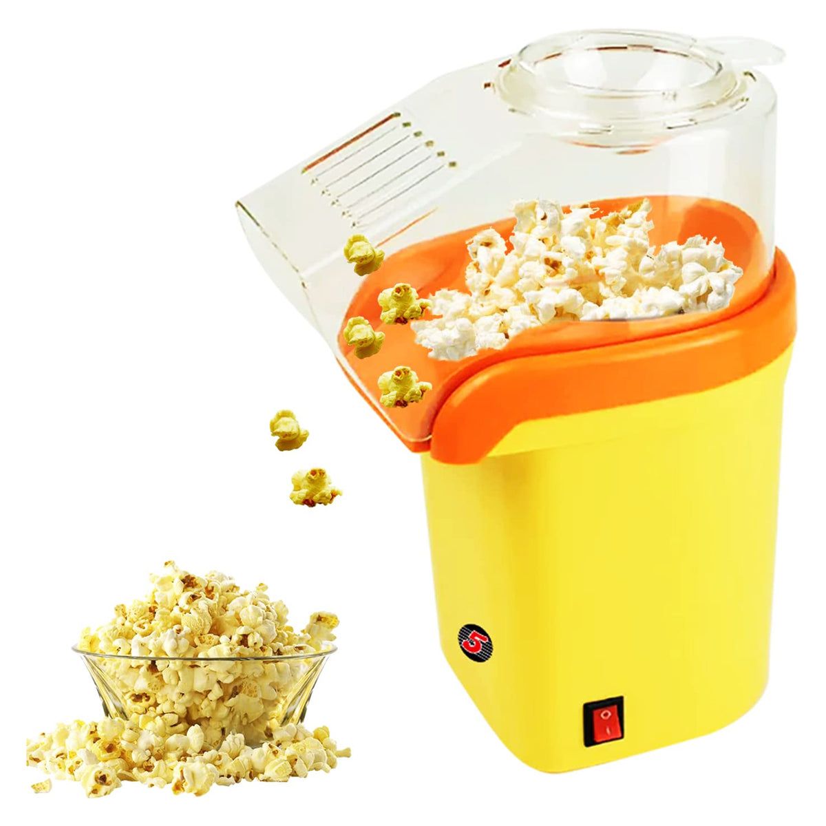 5 Core Popcorn Machine 16 Cup Capacity Hot Air Popper Mini Portable Tabletop Electric Pop Corn Maker Maquina Para Hacer Palomitas De Maiz For Home Movie Party