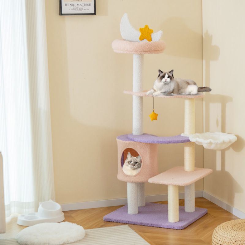 Multi-level Cat Tower with Sisal Covered Scratching Posts