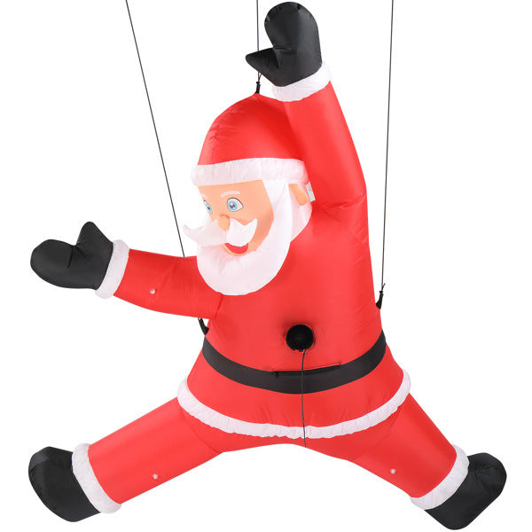 4.9 FT Lighted Christmas Inflatable Decoration, Inflatable Hanging Santa Claus with Gift Bag, Funny Blow Up Yard Decorations with Built-in LED Lights for Holiday Party Front Yard Lawn Garden Decor