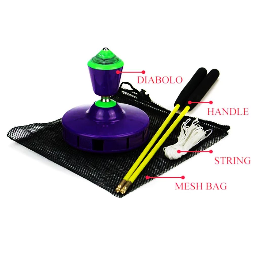 DSJUGGLING Fiberglass Diablo Sticks, Chinese Yoyo Diabolo Handsticks with Pro Slide diabolo String Set