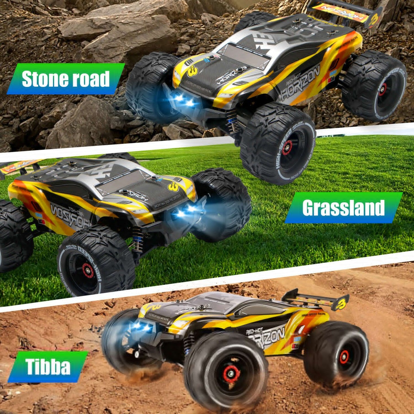 2024 NEW 4DRC H3 1:16 75+ KM/H Large RC Car Remote Control Off Road Truck 4WD RC Cars for Kids,for Boys and Girls.Christmas presents for the children