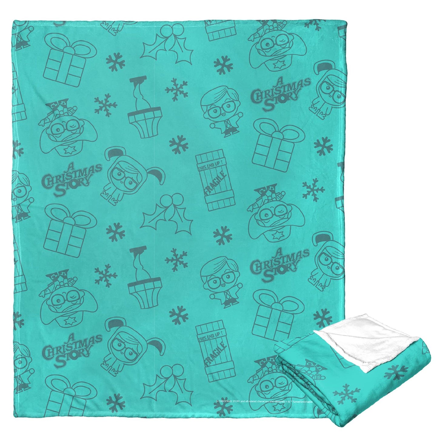 A Christmas Story Silk Touch Throw Blanket, 50" x 60", Blue Christmas