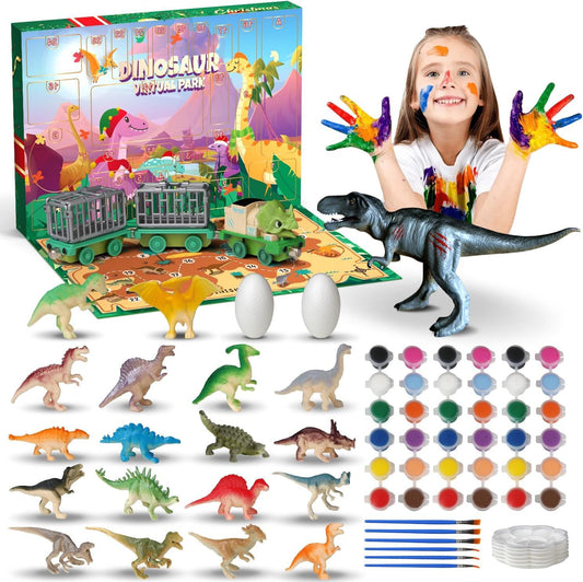 Kids Arts Crafts Set Dinosaur Toys Painting Kit,Painting Toys Gifts for 6 to18 Year Old Boys Kids Girls Toddlers Advent Calendar