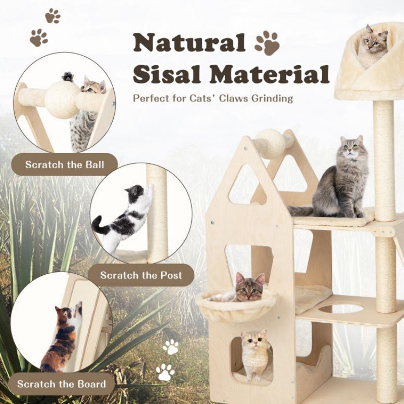 Multi-Level Cat Tree with Sisal Scratching Post