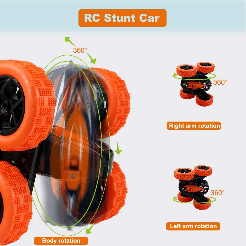 Rc Stunt Cars: Double Sided 360°Flip Rotating 4WD Race Car Toy For Outdoor & Indoor Birthday Gift