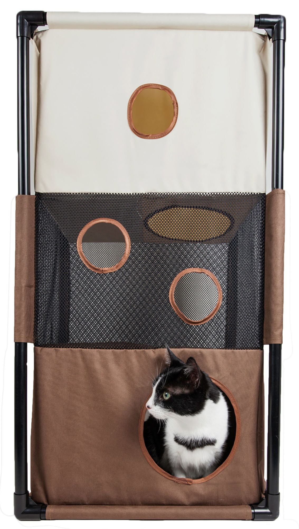 Pet Life Kitty-Square Obstacle Soft Folding Sturdy Play-Active Travel Collapsible Travel Pet Cat House Furniture