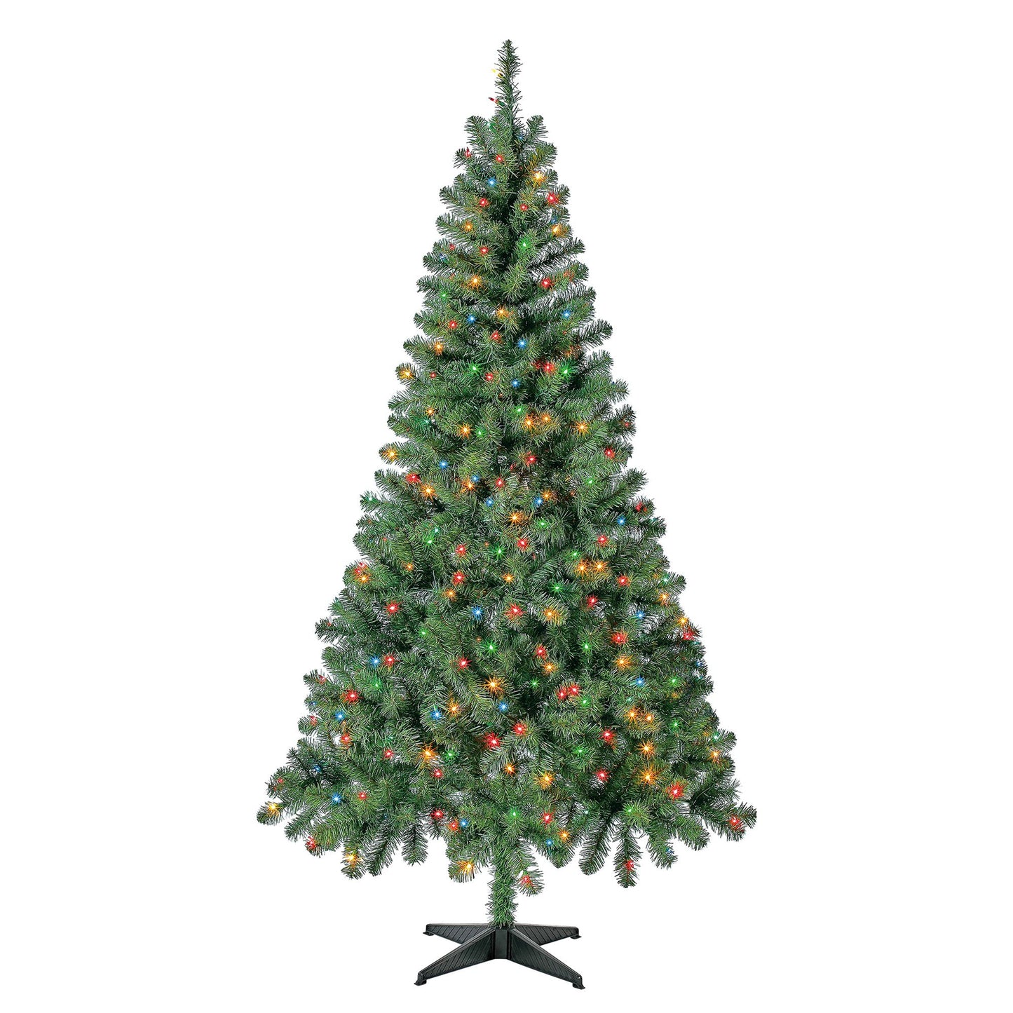 6.5\" pre-gloss black Madison pine artificial Christmas tree, clear LED lights, Christmas, Christmas Eve