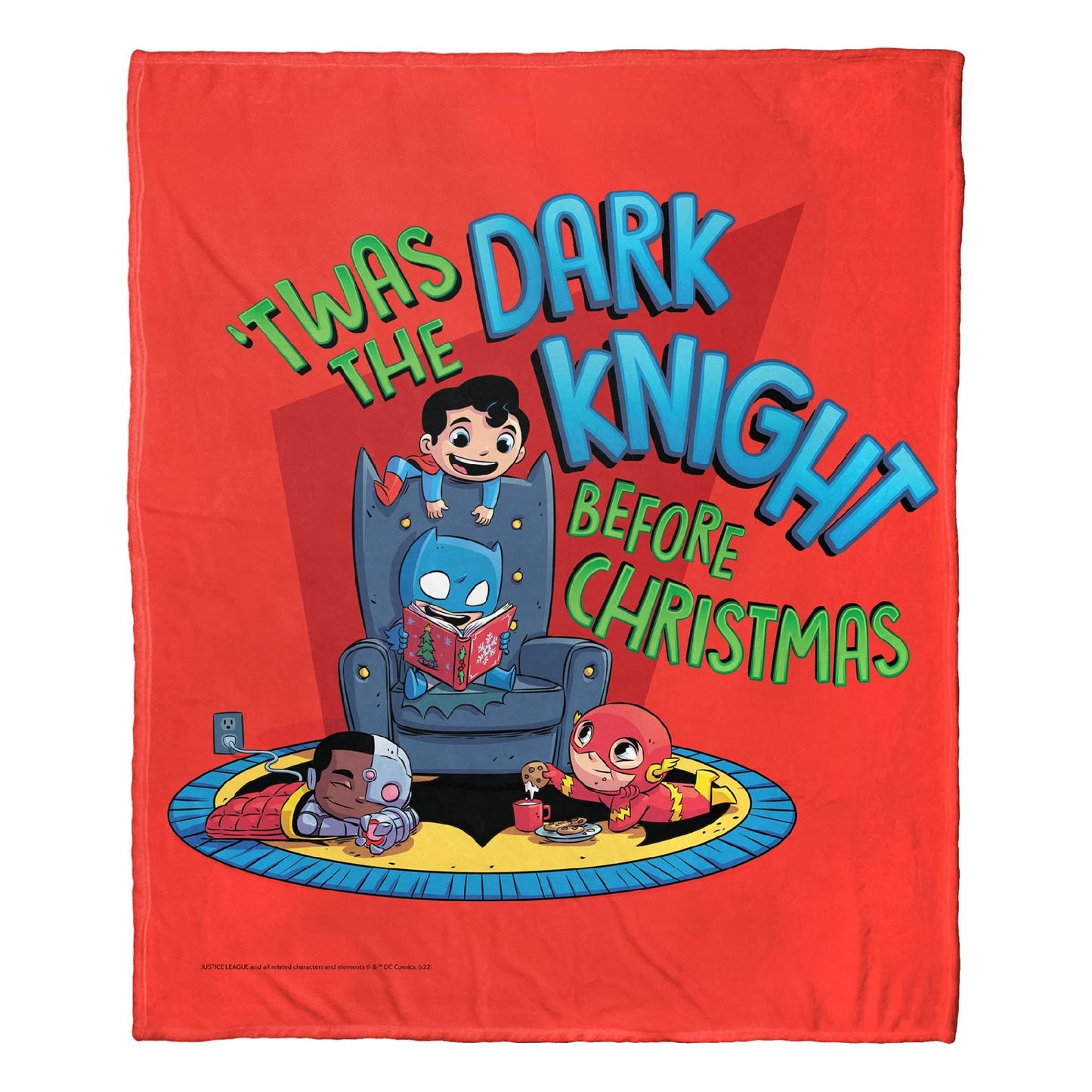 DC Comics Justice League Silk Touch Throw Blanket, 50" x 60", Dark Knight Before Christmas